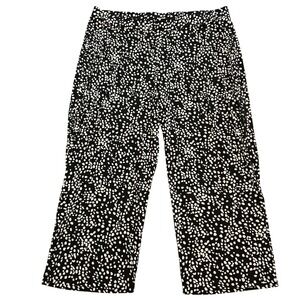Travel Elements Womens XL Black White Dot Print Cropped Wide Leg Pants